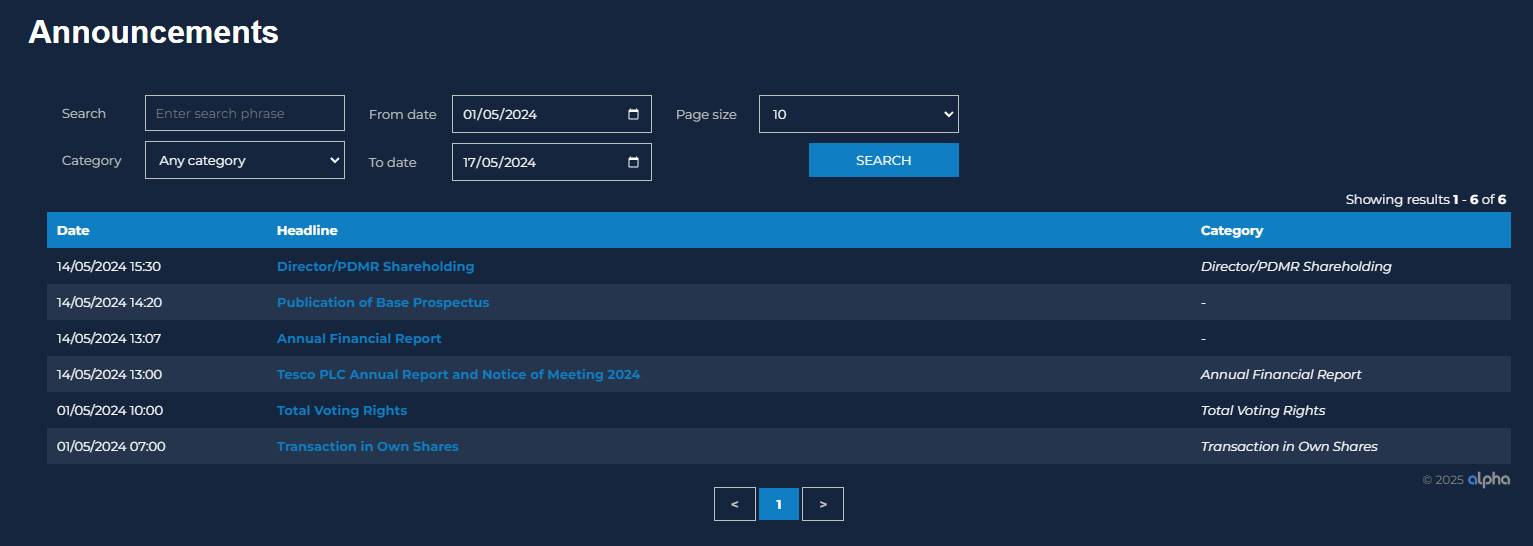 alpha-terminal-investor-relations-tools-announcements